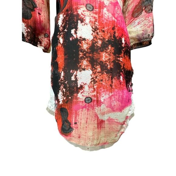 Gimmicks by BKE Art Deco Watercolor Chiffon Lace Tunic Women’s Size Small - Picture 7 of 16